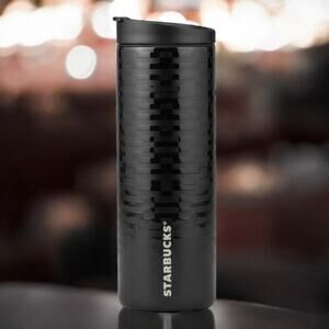 Starbucks 2026 Valentine’s Day Gloss 3D Black Pattern 16oz SS Bottle Tumbler